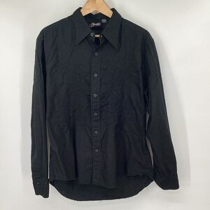 Men's Fender by DaVinci Long Sleeved‎ Black on Black Embroidered Button Shirt